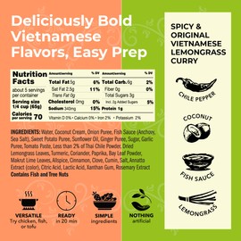 Red Boat Fish Sauce Vietnamese Lemongrass Curry | Original & Spicy Variety Pack | Deliciously bold flavors ready in 20 min | 12 oz (Pack of 2)
