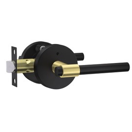 goldenwarm Interior Door Handles Gold and Black Door Handles Privacy Door Lock for Bedroom Heavy Duty Zinc Alloy Door Handle Indoor Reversible Interior Door Knobs for Left Right Sided Doors