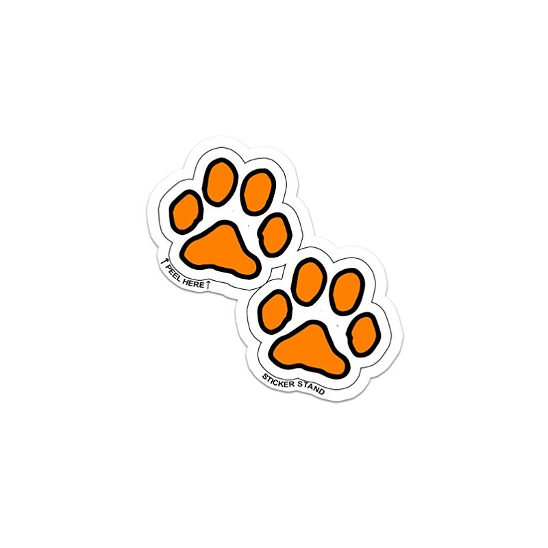 Paw Prints - Orange and Black - Window Bumper Laptop
