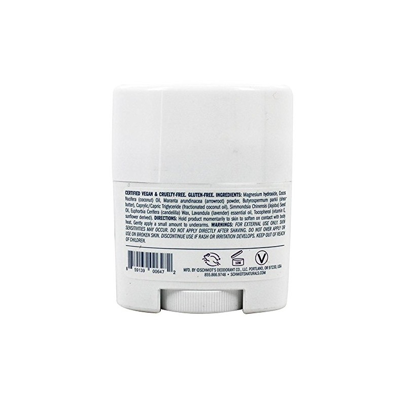 Schmidt's Lavender Tips Sensitive Skin Natural Deodorant Stick Travel Size