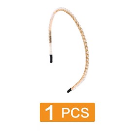 Traziewell Beaded Headbands Sparkly Crystal Beaded Hair Hoop Ladies Hairbands Multiple Color Hair Accessories Head Bands for Women White, 1822