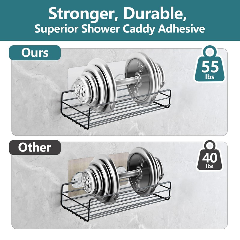 KaiwayInno 8 Pack Shower Caddy Adhesive Replacement, Strong Shower Shelf