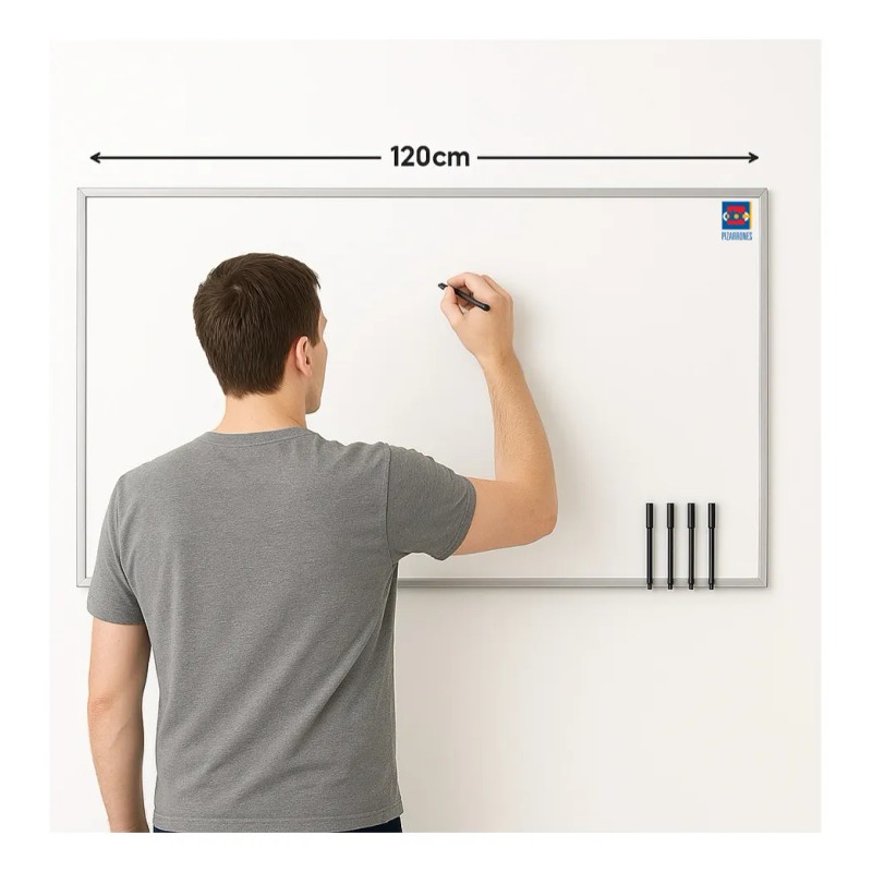 Abc Pizarrón Blanco Profesional De 90x120cm Alta Calidad