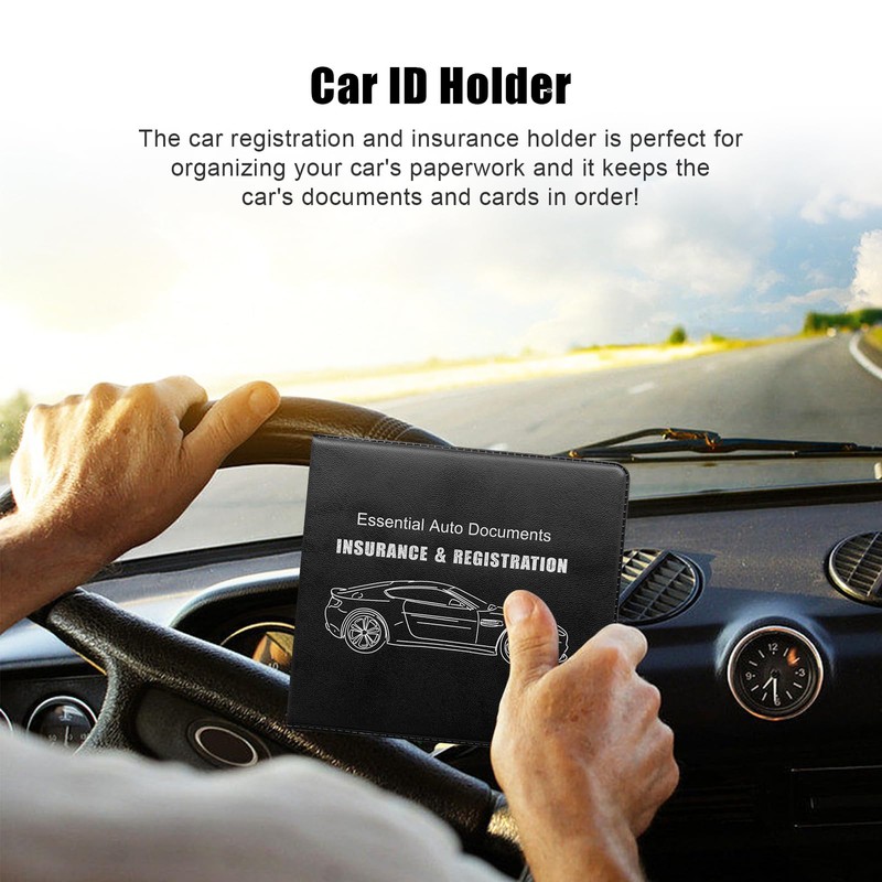 Suvnie 2PCS Car Registration Insurance Holder, 10.6"×4.8" Essential Auto Card