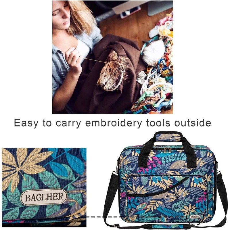 BAGLHER Cross Stitch & Embroidery Organizer Bag - Large Portable