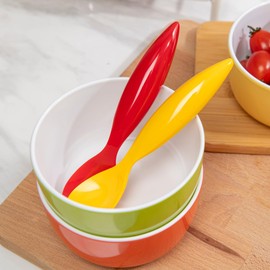 Bzyoo ColorPop Melamine Spoon Set – 6 Vibrant Colors, 100% Food-Safe, Dishwasher Safe, BPA-Free, Minimal Design – Perfect for Desserts, Meals, and Party Gatherings