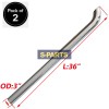 GMRRacing 2PCS Chrome 3"OD x 36" inch Curved Stack Pipe