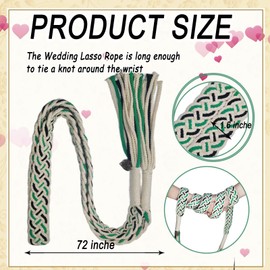 Wedding Lasso Rope,Wedding Cord Traditional Celtic Pattern Rustic ，Lasso Lazos para Boda Wedding Cord for Traditional Catholic Wedding Ceremony，Bridal Gift (Green2)