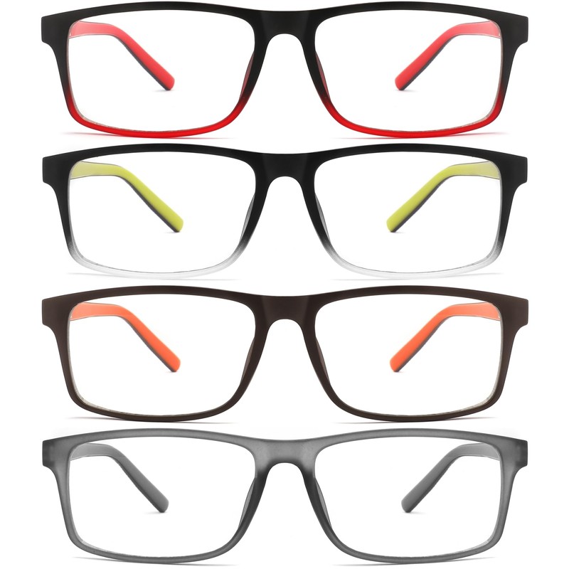 acavefox 4 Pack Reading Glasses Men Readers Blue Light Blocking