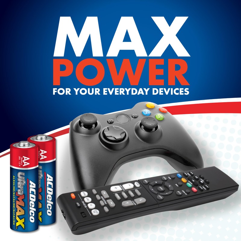 Powermax ACDelco UltraMAX 10-Count Double AA Batteries, Alkaline Battery with