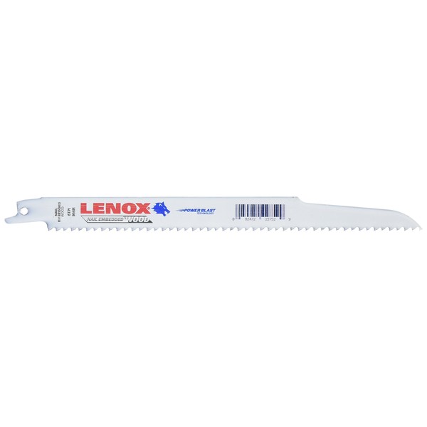 LENOX Tools Wood Cutting Reciprocating Saw Blade with Power Blast Technology, Bi-Metal, 9-inch, 6 TPI, 50/PK