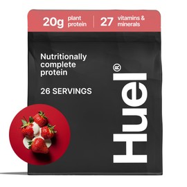 Huel Vegan Protein Powder | Strawberry | Complete Nutrition | 20g Protein Powder | 100% Plant-Based | 27 Vitamins & Minerals, Gluten Free, Non-GMO, Lactose Free | 26 Servings