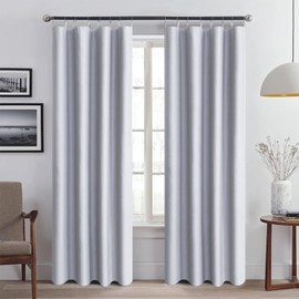 GYROHOME Greyish White Thermal Insulated Room Darkening Curtain Liner 1 Panel, 50"x105" Liner for 108" Length Curtains -Ring Included-