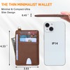 Badiya Slim Minimalist Front Pocket Wallet RFID Blocking Credit Card