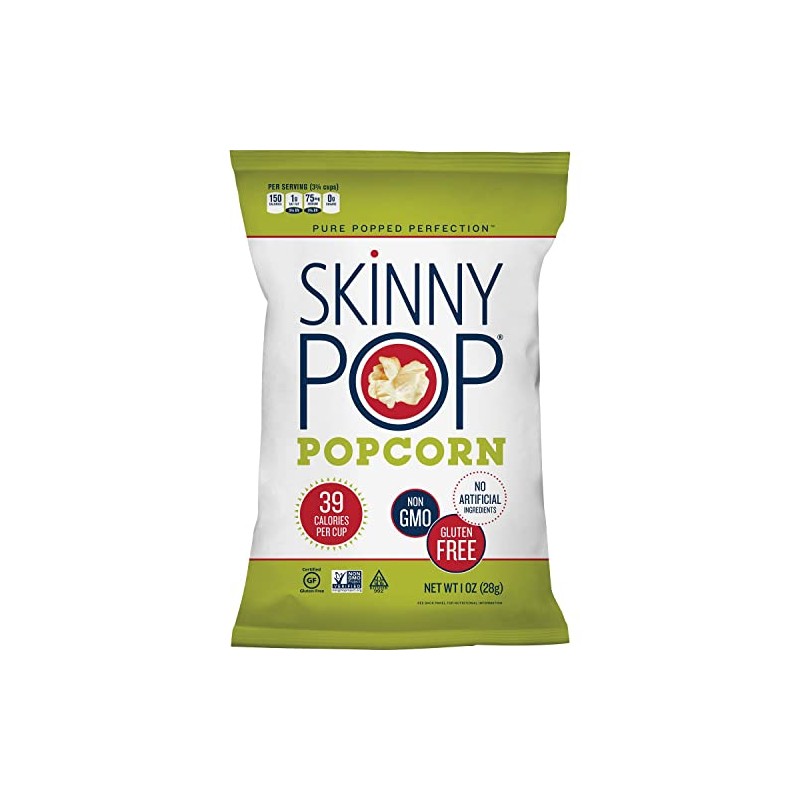 Skinny Pop Popcorn 4088 Popcorn, Cholesterol-Free, 1 oz, 12/CT, Multi