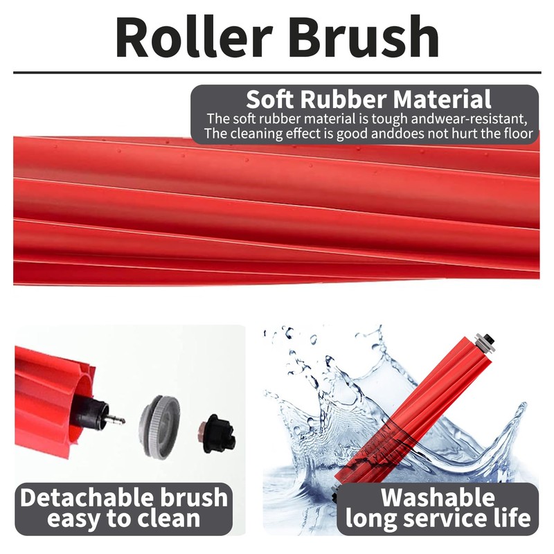 Unikstone 4 Pack Roller Brushes Compatible with Roborock S7, S7+,