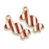 Hackberry Creek 10 Peppermint Candy Charms - Enamel Christmas Pendants