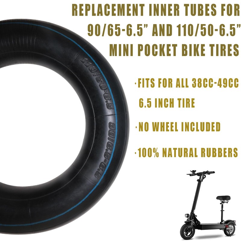 DEHE 90/65-6.5 110/50-6.5 Tire Inner Tube with Angled Valve Stem