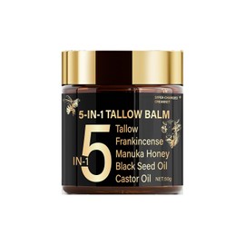 Grospe 5-in-1 Tallow Balm，Premium Honey & Beef Tallow Cream，Deeply Hydrates & Nourishes the Skin，Reduce Fine Lines，Suitable for Dry and Sensitive Skin Care，50g