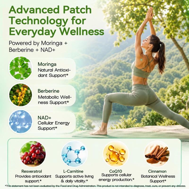 Moringa X Berberine Patches, Moringa Patches with Berberine & NAD+,