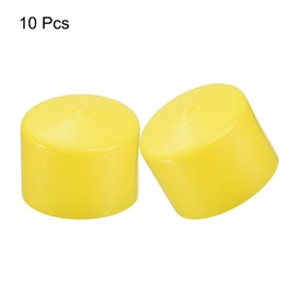 QUARKZMAN Pack of 10 Rubber Caps 60 mm (2 3/8 Inch) ID Vinyl Round End Cap Cover Screw Thread Protective Caps Yellow