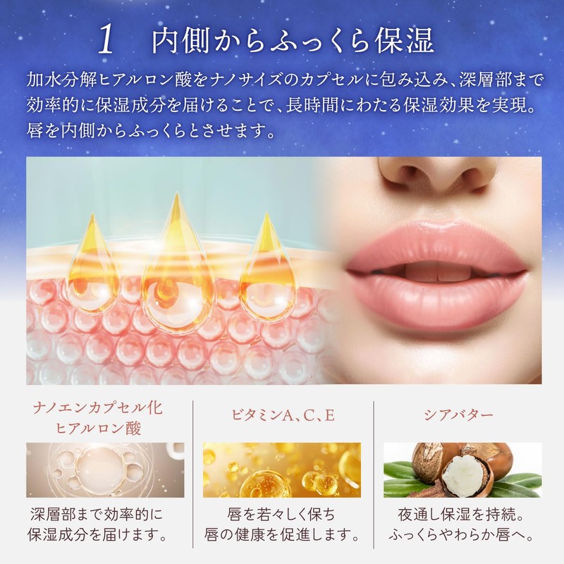 Kyogoku Sleeping Lip Mask, Honey, Highly Moisturizing, Night Beauty, Lip