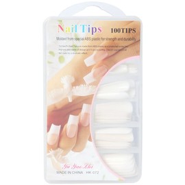 DITZY DOLL WHITE FALSE NAILS 100 PACK - White False Fake Nails Long Acrylic Style Tips Full Cover