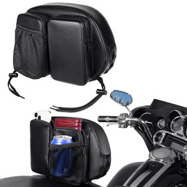PBYMT Driver Rider Backrest Bag, Rider Backrest Organizer Bag, Driver Backrest Storage Bag Fit for Harley Touring CVO Road Glide Limited Street Glide Dyna Sportster Softail Tri Glide