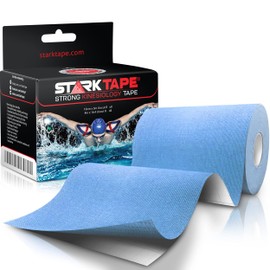 Starktape Kinesiology Tape Extra Kt Wide - Physio Athletic Medical Breast Kinetic Knee Taping for Sports, Shoulder, Wrist, Waterproof with Taping Guide, 4" x 16.4' Roll Blue