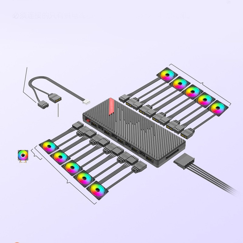 ARGB and PWM Hub 10 Ports for ARGB Fans, ARGB