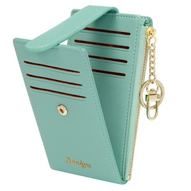 Badiya Slim Wallet Women RFID Blocking Bifold Multi Card Holder Case Coin Purse with Zipper Pocket