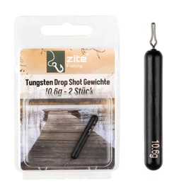 Zite Fishing Tungsten Drop-Shot Weights Matte Black Finesse Lead Alternative 3.5-14 g Perch & Zander Fishing Accessories Rod Shape & Clamping Eyelet (10.6 g)