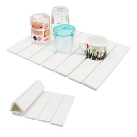 KUIRUNRX® Large Foldable Stone Dish Drying Mat, Stone Drying Mat for Kitchen Counter, 15.75*11.81 in Heat-resistant Mat for Kitchen Counter, Quick Dry Foldable