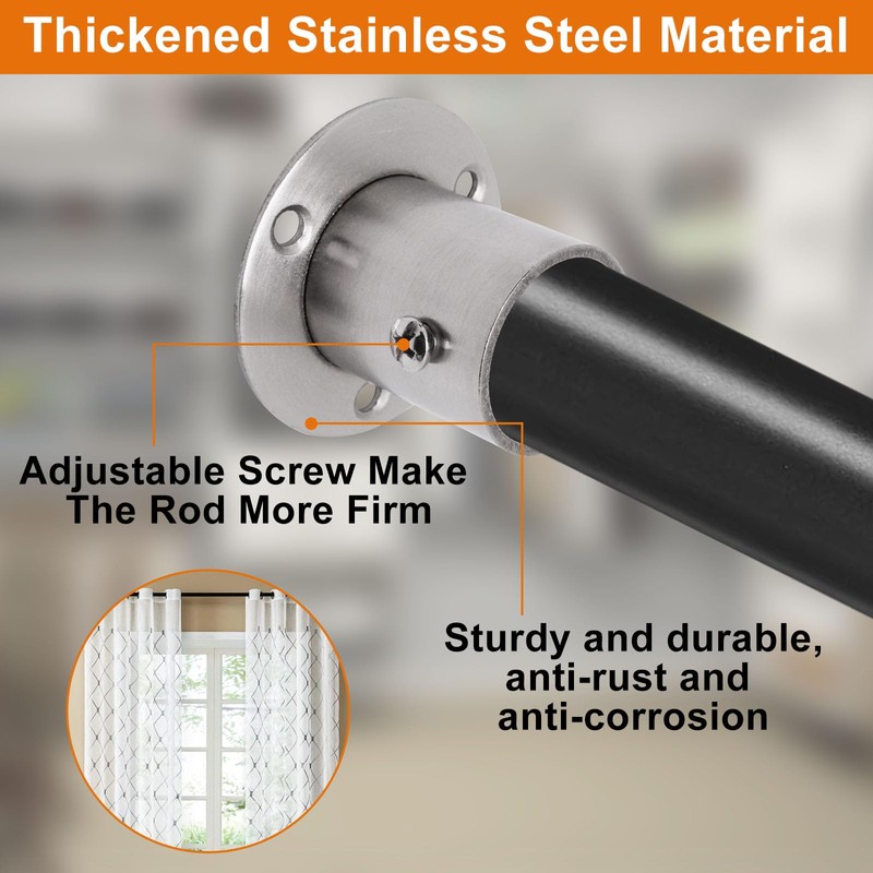 S SYDIEN 4PCS Closet Pole Socket, 1-1/4 Inch Stainless Steel