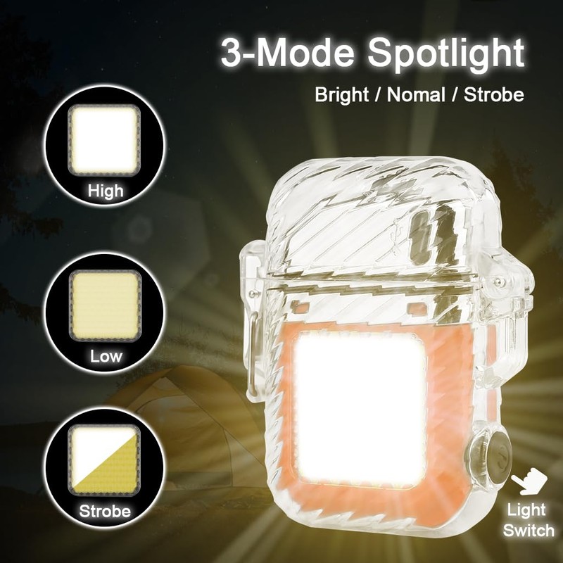 SUPRUS Luminous 3 Modes of Flashlight Windproof Waterproof Lighter Electric
