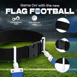 Gameday- Flag Football Set-Complete (10 Player) Flag Belts and Flags Set, (4 Pcs) Agility Cones w/Carry bag, Green, One Size