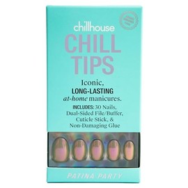 Chillhouse Kit De Uñas Chill Tips Press On -(Ovaladas)- 24 Formas Y Tamaños De Uñas - Hasta 3 Semanas De Uso - Ajuste Personalizable - Reutilizable - 