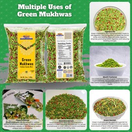 Rani Green Mukhwas (Special Digestive Treat) 14oz (400g) ~ Vegan | Indian Candy Mouth Freshener | Kosher