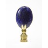 Navy Oval Lapis Lamp Finial Polished Base 2.5"h