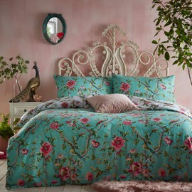 furn. Vintage Chinoiserie Duvet Cover and Pillowcase Set, Jade, Single