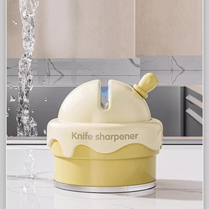 Ice Cream Shaped Suction Cup Knife Sharpener - Professional Grit