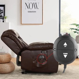 Yulatik 5 Pin 2 Button Lift Chair Remote Replacement, 70.9 inches Cable Universal Single Motor Lift Chair Power Recliner Hand Control Replacement Parts for Power Recliner (C)