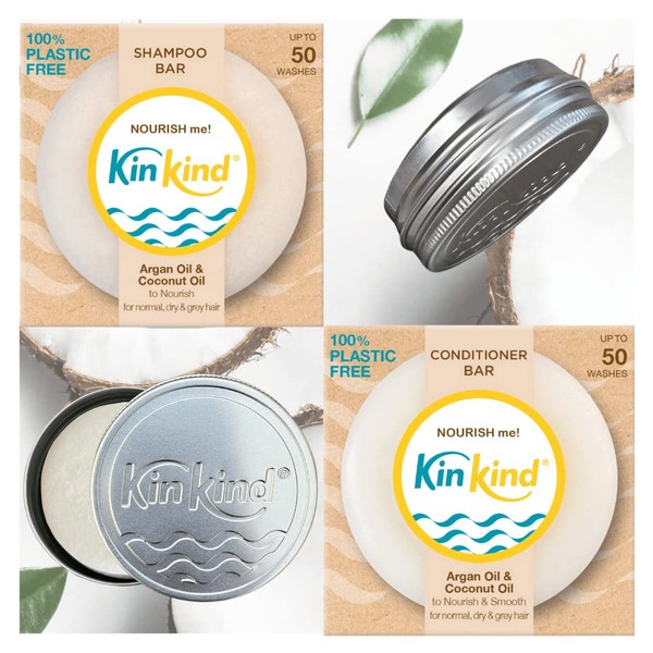 KinKind NOURISH me! Travel Shampoo and Conditioner Bars. Up to