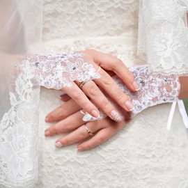 VALICLUD Fingerless Gloves Children's Gloves Elegant Children's Mittens Lace Gloves for Little Girls Stage Gloves Girls Performance Gloves Little Girl, 1, M