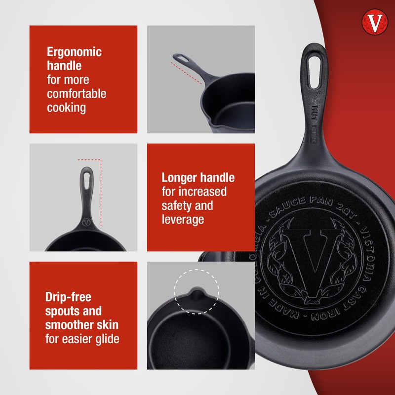 Victoria Cast Iron Saucepan, Cast Iron Melting Pot, Made in