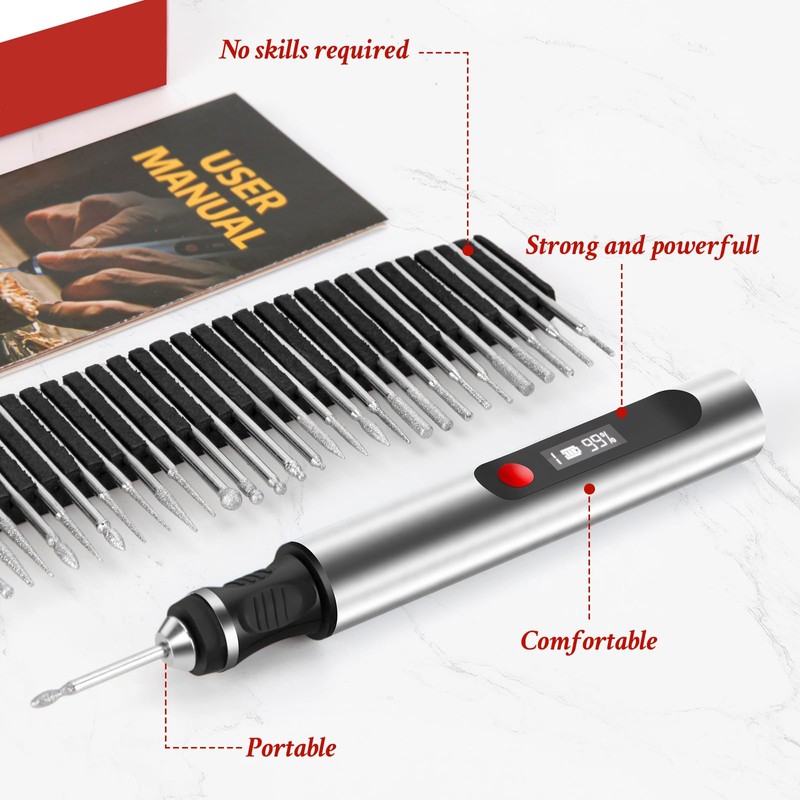 Kaibced Engraving Pen, Ultimate Cordless Engraving Pen for Artists &
