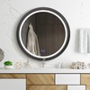 Round LED Mirror for Bathroom, Black Metal Frame, 28”