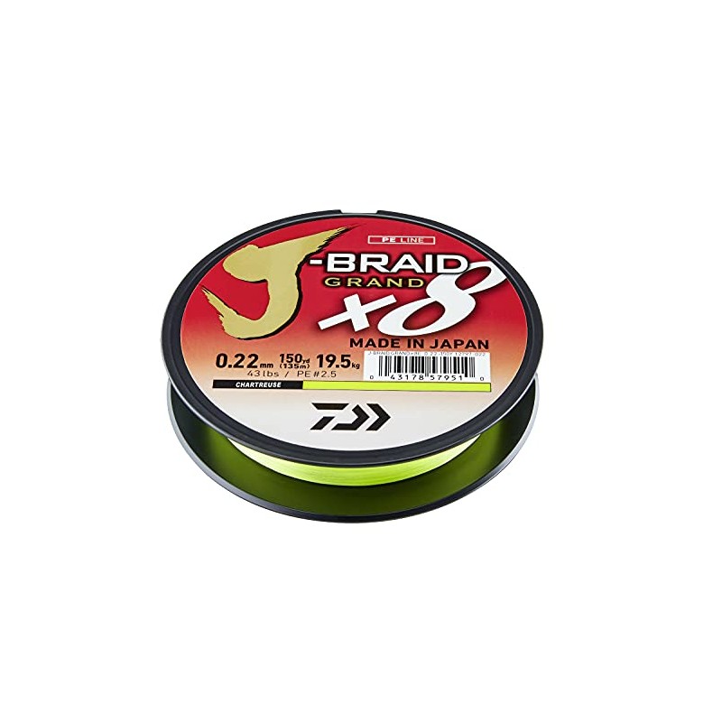 Daiwa J-Braid Grand x8E 0.16 mm, 10.0 kg/22.0 lbs, 135