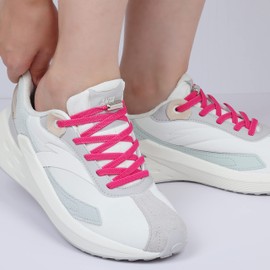 Handshop 2 Pairs of Laces Without Tying - Elastic Shoelaces with Metal Capsules - Shoelaces Quick Release for Adults and Children Trainers, 2 x rose red, 120