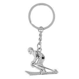 Ski Keyring, Metal Ski Keyring, Cute Shaped Fashionable Skier Keychain, Pendant, Key Chain for Competition Souvenirs, Gifts (X-1338 Skier), As shown in the photo